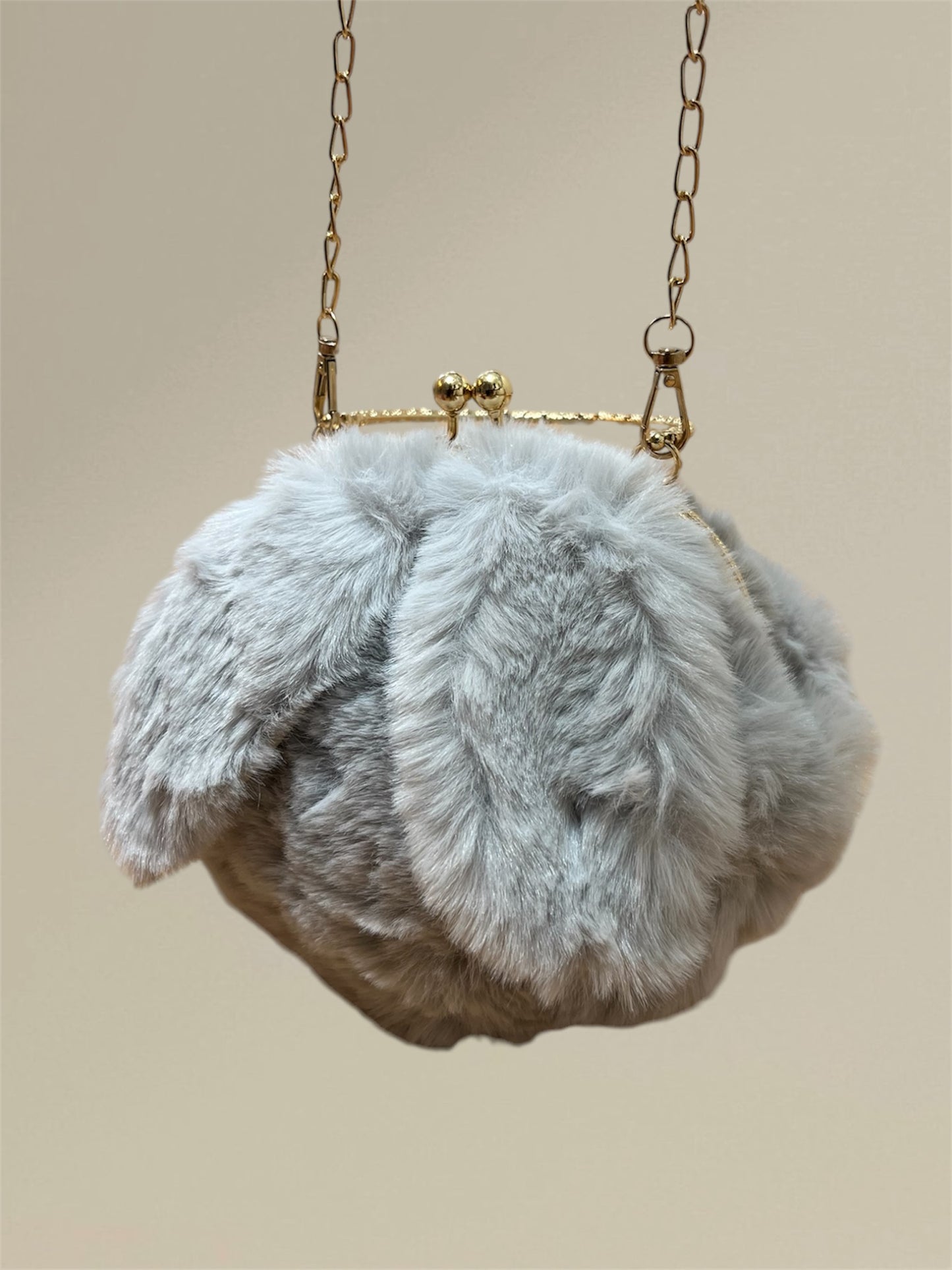 Furry Rabbit Ear Plush Bag