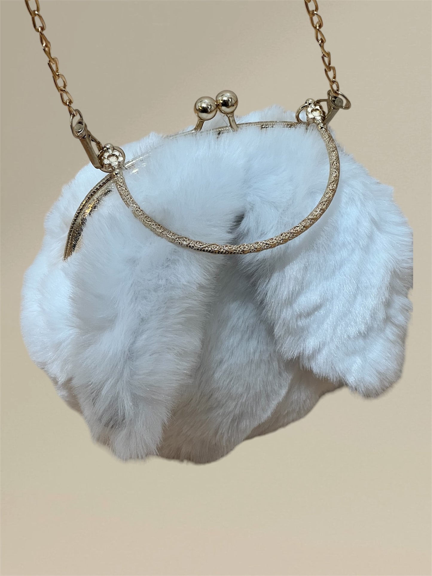 Furry Rabbit Ear Plush Bag