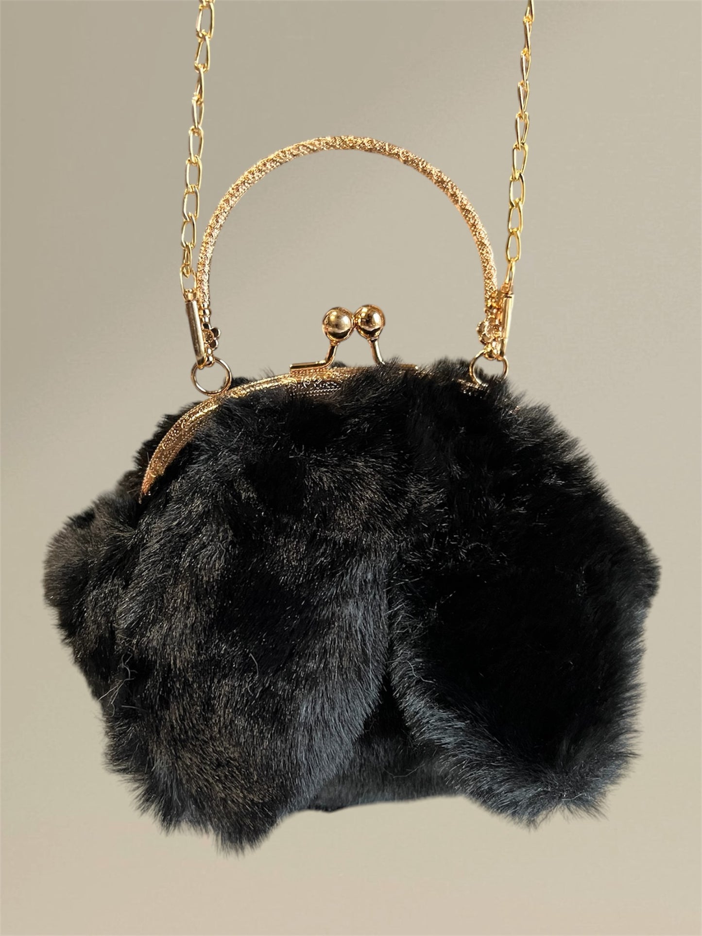 Furry Rabbit Ear Plush Bag