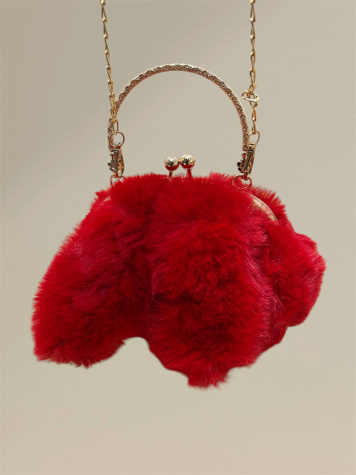Furry Rabbit Ear Plush Bag