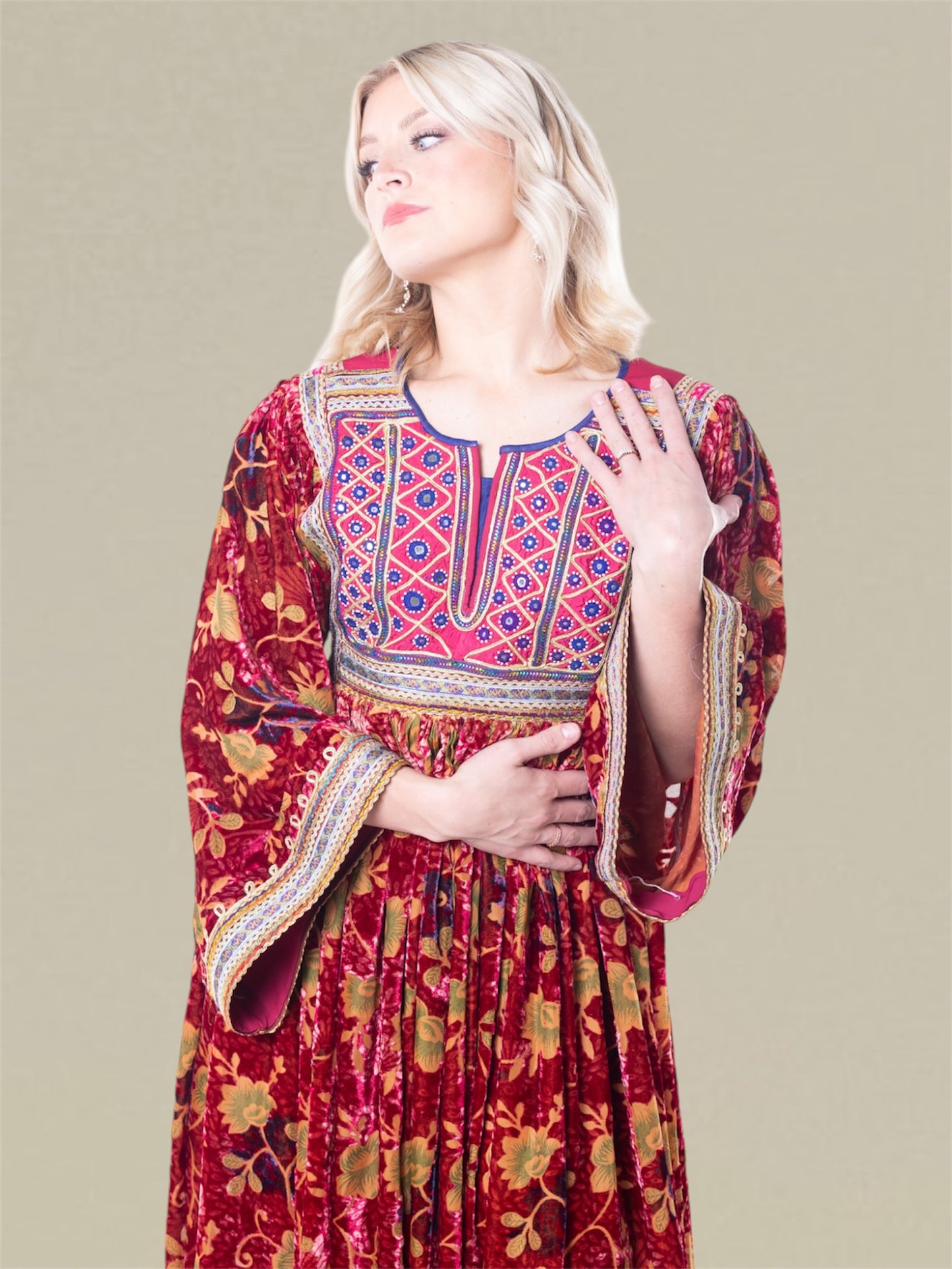 Lajward Traditional Afghan Dress