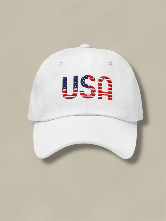 USA Flag Embroidered Dad Hat