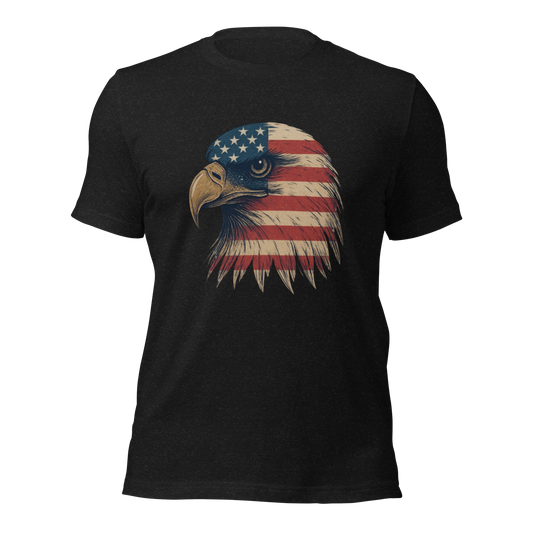 American Spirit Eagle Unisex T-Shirt – USA Flag Design