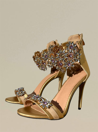 Diamond Flower High Heel Sandals