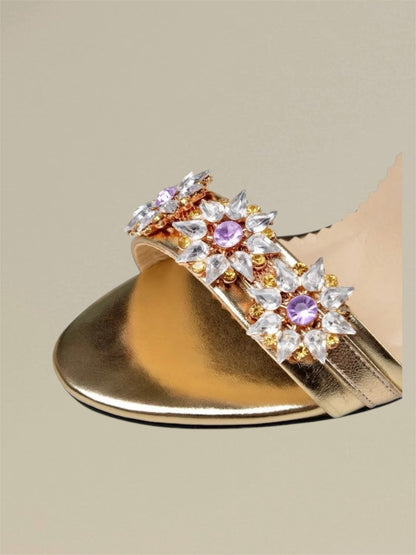 Diamond Flower High Heel Sandals